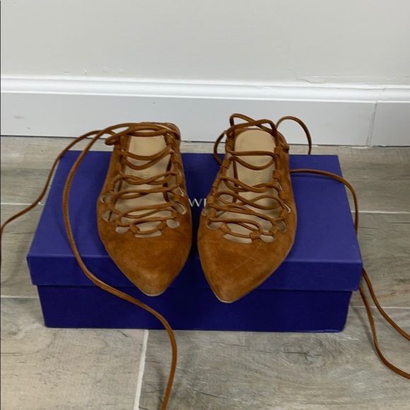 Stuart weitzman string down suede flats - Picture 1 of 7